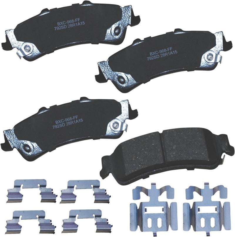 Bendix وسادات فرامل خلفية سيراميك SBC792SD الممتازة لطرازات مختارة من كاديلاك ديفيل، DTS، شيفروليه أسترو، سيلفرادو 1500، 1500 كلاسيك، سوبربان تاهو، جي إم سي سافاري، سييرا يوكون، يوكون XL - Image 1